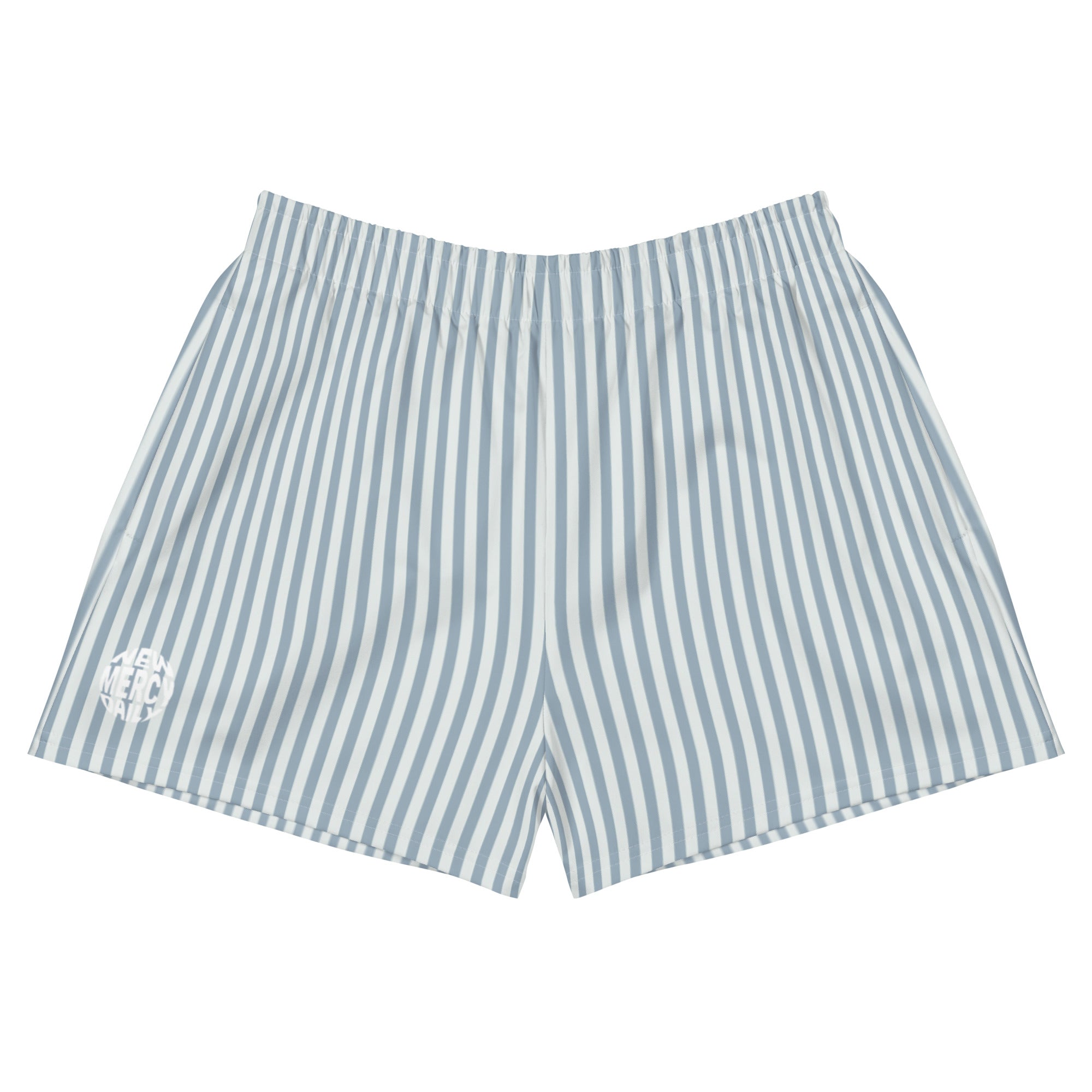 Blue and white striped shorts women's on sale